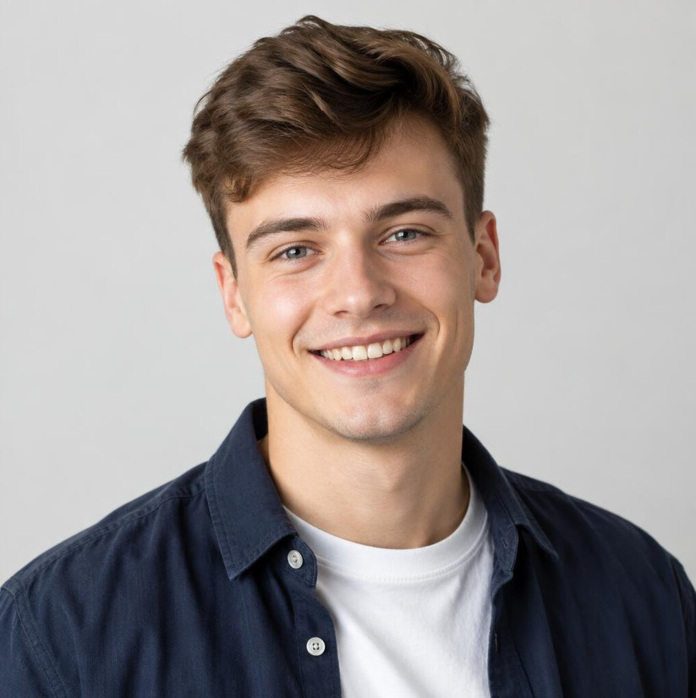 Portrait of a smiling young man, academy participant