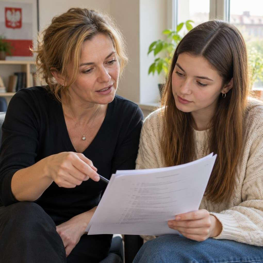 Instructor and student reviewing a script together