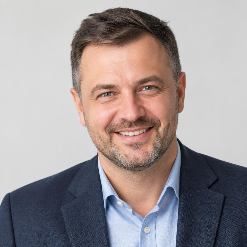 Portrait of a smiling middle-aged man, academy participant