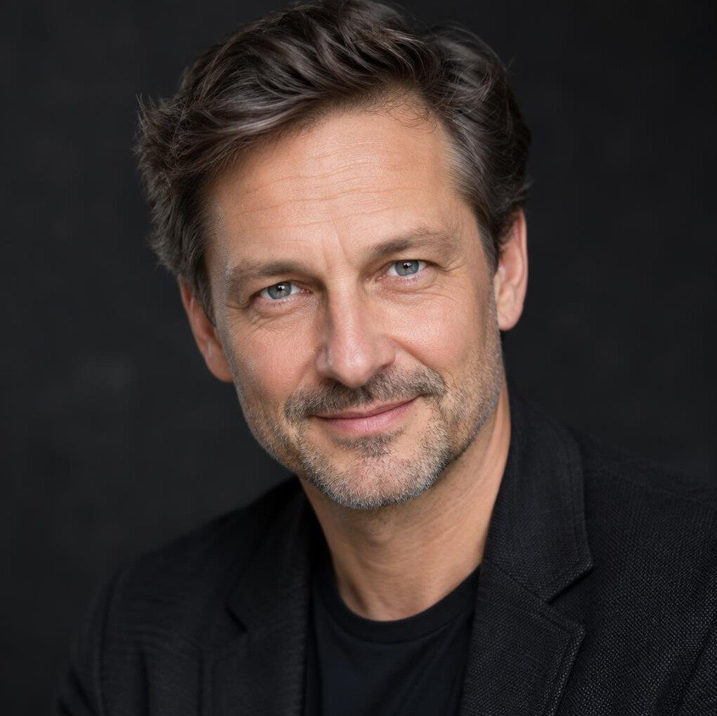 Portrait of a middle-aged male actor and drama teacher